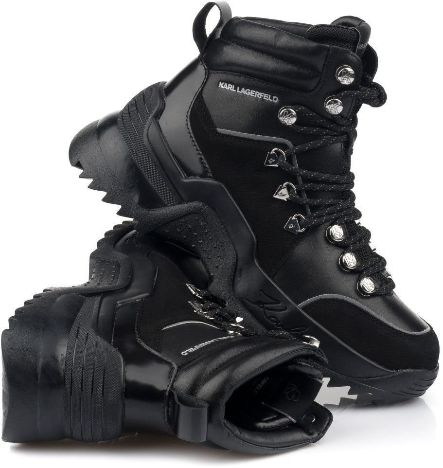 Členková Obuv Karl Lagerfeld Quest Krosslace Mid Boot Lthr