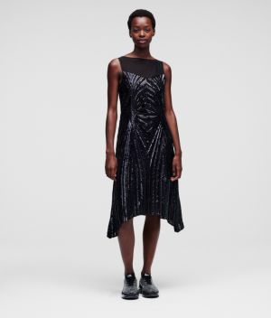 Šaty Karl Lagerfeld Embellished Party Dress