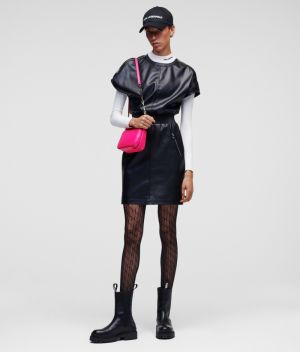 Šaty Karl Lagerfeld Short Faux Leather Dress galéria