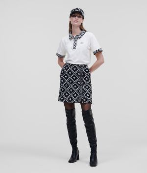 Sukňa Karl Lagerfeld Boucle Wrap Skirt