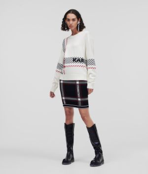 Sveter Karl Lagerfeld Unisex Check Sweater