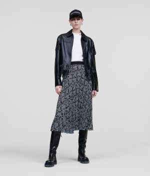 Sukňa Karl Lagerfeld K Print Pleated Skirt