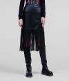 Sukňa Karl Lagerfeld Faux Leather Skirt W/ Fringes galéria