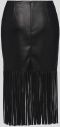 Sukňa Karl Lagerfeld Faux Leather Skirt W/ Fringes galéria