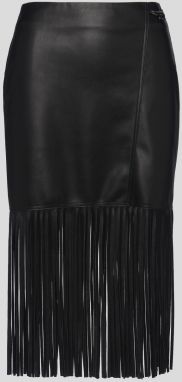 Sukňa Karl Lagerfeld Faux Leather Skirt W/ Fringes galéria