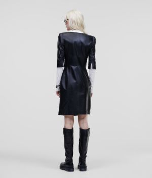 Šaty Karl Lagerfeld Leather Zip Dress galéria