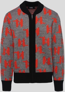 Sveter Karl Lagerfeld Unisex Kl Monogram Zip Cardi galéria