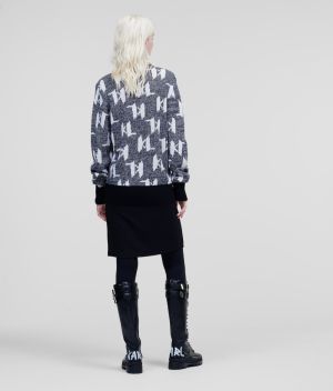 Sveter Karl Lagerfeld Unisex Kl Monogram Zip Cardi galéria