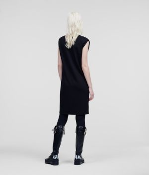 Šaty Karl Lagerfeld Jersey Dress W/ Shoulder Pads galéria