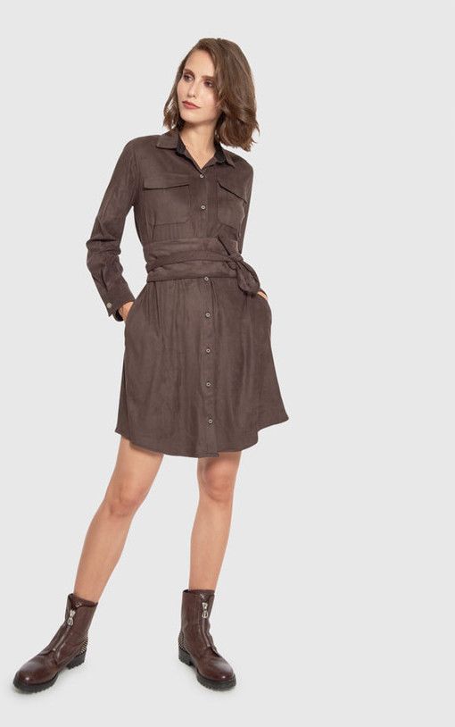 Šaty La Martina Woman Dress L/S Eco Suede