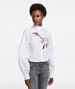 Košeľa Karl Lagerfeld Orchid Print Poplin Shirt
