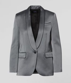 Sako Karl Lagerfeld Satin Blazer W/ Piping