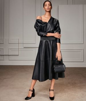 Šaty Karl Lagerfeld Faux Leather Dress