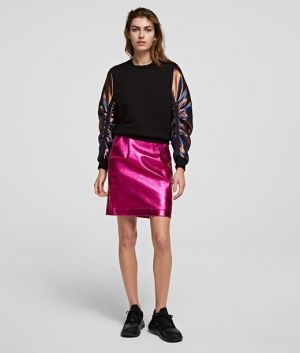 Sukňa Karl Lagerfeld Metallic Karl Coated Skirt