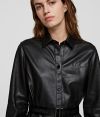 Šaty Karl Lagerfeld Faux Leather Shirt Dress galéria