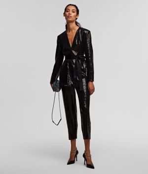 Sako Karl Lagerfeld Sequins Jacket W/ Belt galéria