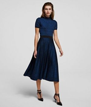 Sukňa Karl Lagerfeld Lurex Pleated Skirt