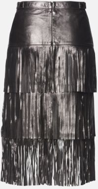 Sukňa Karl Lagerfeld Faux Leather Fringe Skirt galéria