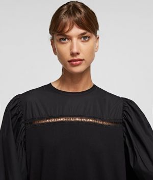 Šaty Karl Lagerfeld Fabric Mix Sweat Dress galéria