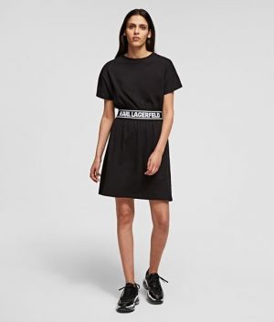 Šaty Karl Lagerfeld Logo Tape T-Shirt Dress