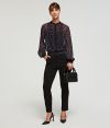 Blúzka Karl Lagerfeld Karl Tetris Print Silk Blouse galéria