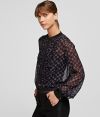 Blúzka Karl Lagerfeld Karl Tetris Print Silk Blouse galéria