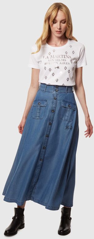 Sukňa La Martina Woman Long Skirt Light Tencel