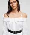 Šaty Karl Lagerfeld Cold Shoulder Shirt Dress galéria