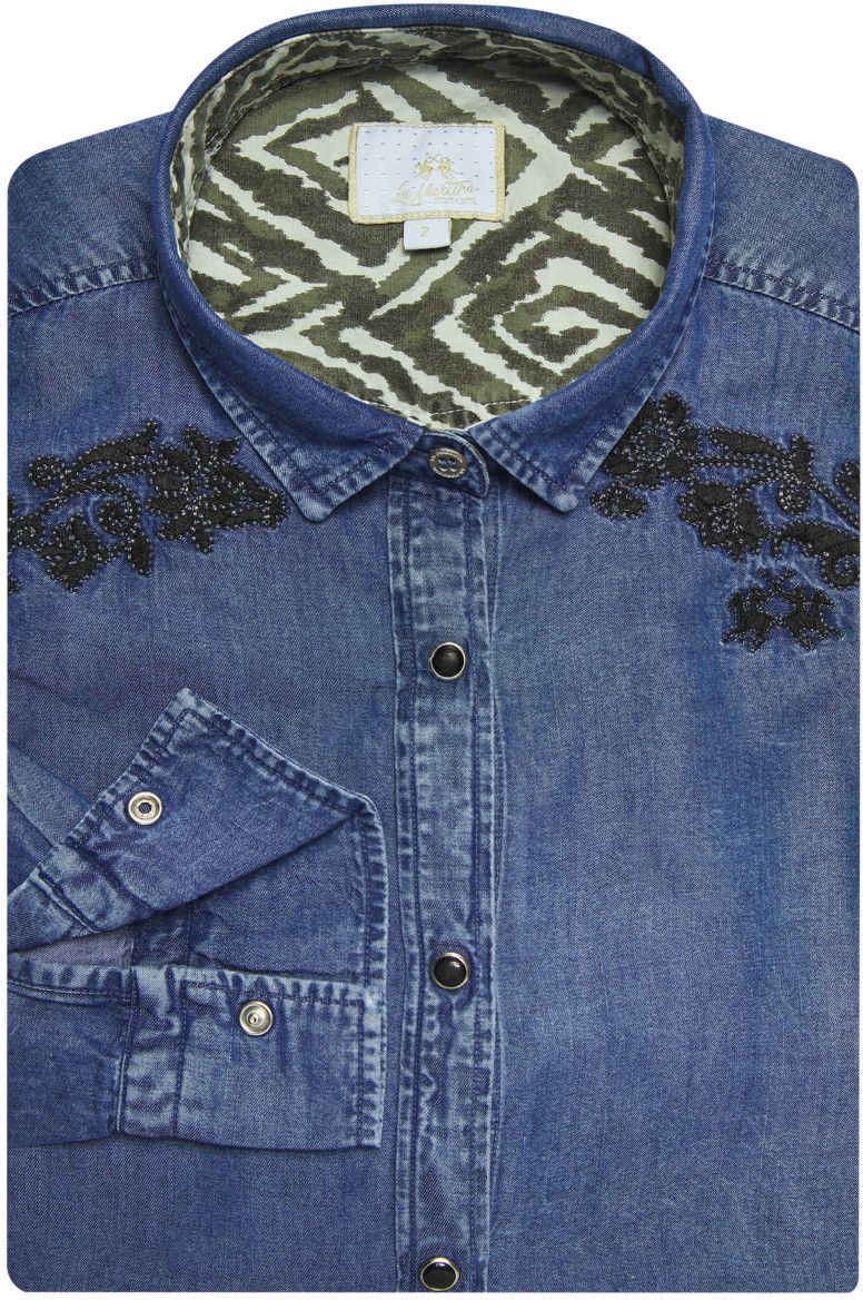 Košeľa La Martina Woman Shirt L/S Denim Tencel