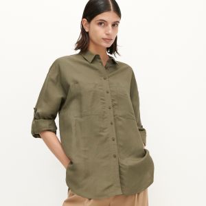 Reserved - Ľanová košeľa - Khaki