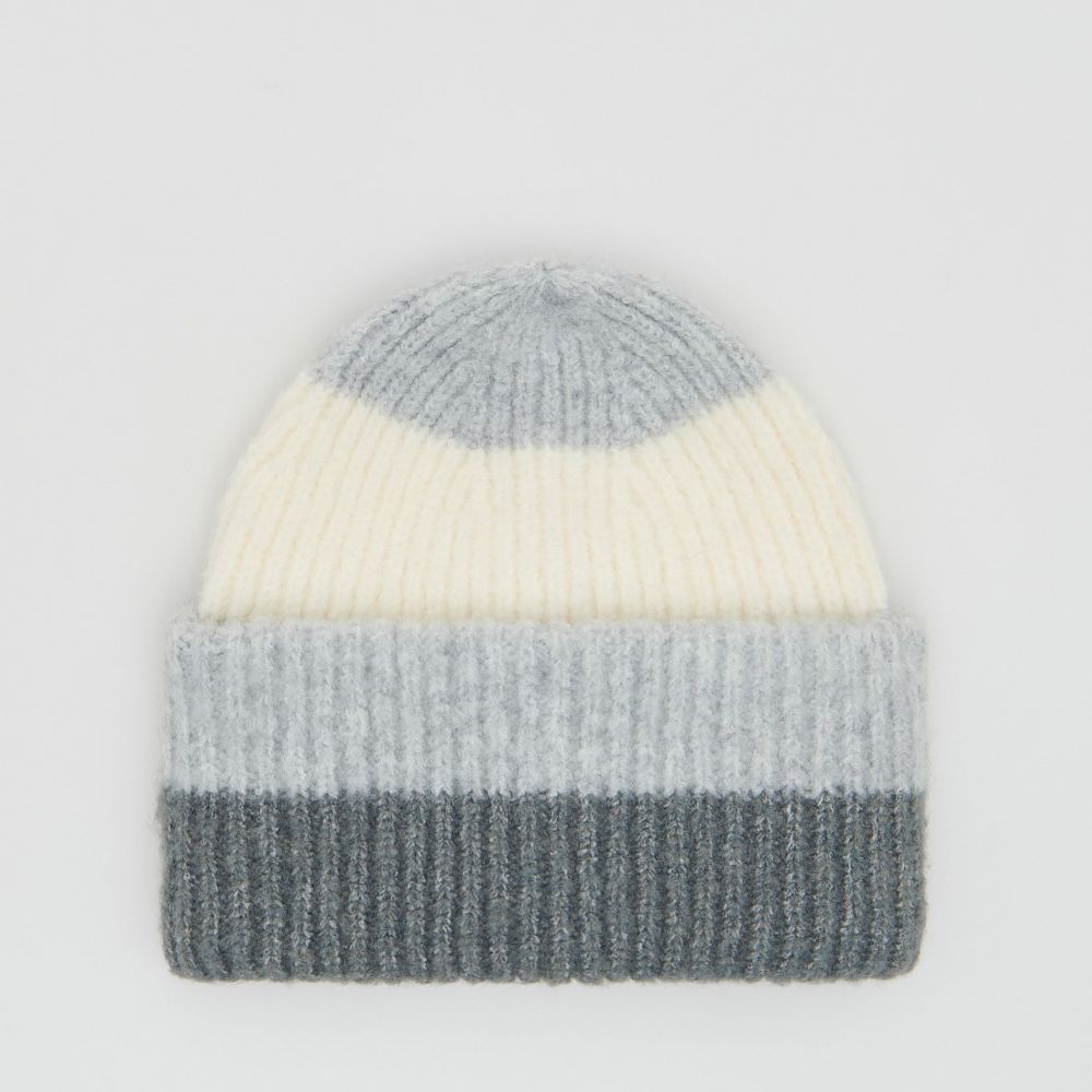 Reserved - Čiapka beanie s prímesou vlny - Svetlošedá