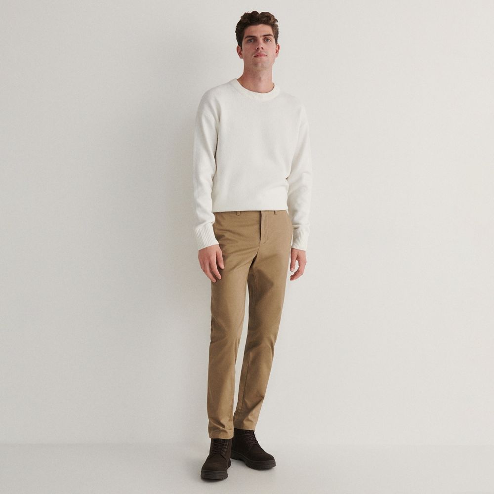 Reserved - Chino nohavice slim fit - Béžová