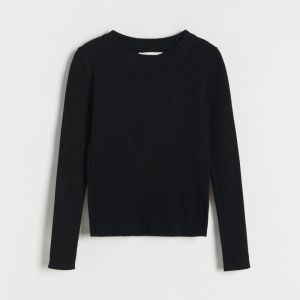 Reserved - Prúžkovaný sveter - Čierna