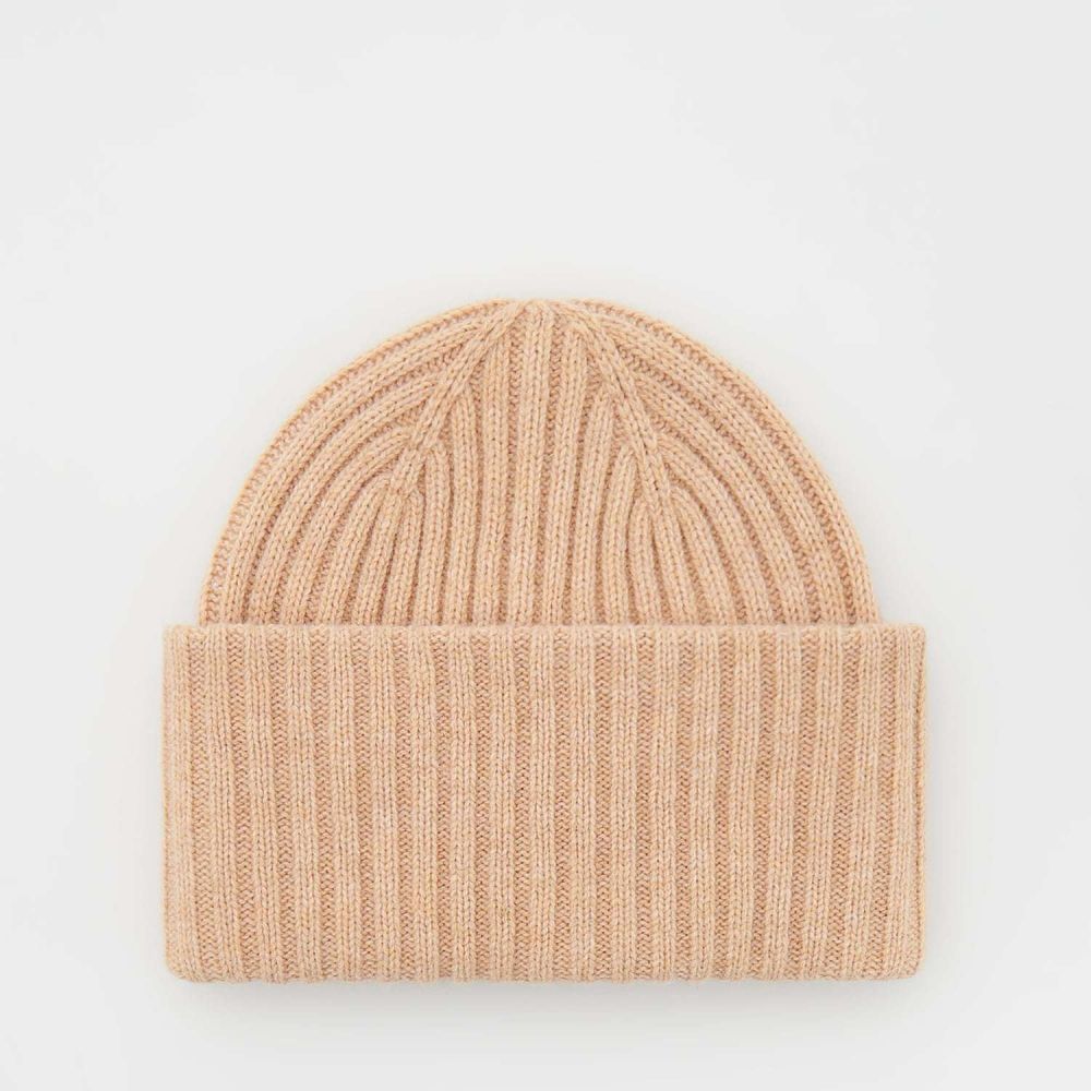 Reserved - Čiapka beanie s prímesou vlny - Béžová