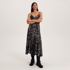 Reserved - Saténové šaty s kvetinovou potlačou - Viacfarebná