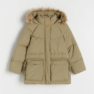 Reserved - Zateplená bunda s kapucňou - Khaki