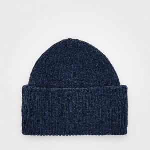 Reserved - Pletená čiapka beanie - Tmavomodrá