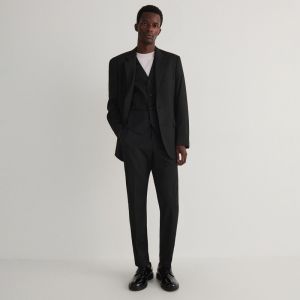Reserved - Oblekové nohavice s jemnými pásikmi - Čierna