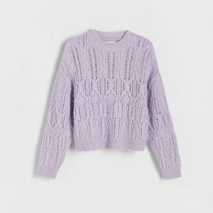Reserved - Sveter s ozdobným vzorom - Purpurová
