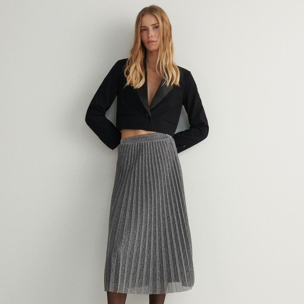 Reserved - Ladies` skirt - Strieborná