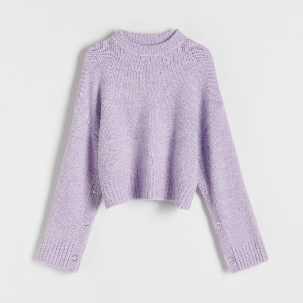 Reserved - Oversize sveter - Purpurová
