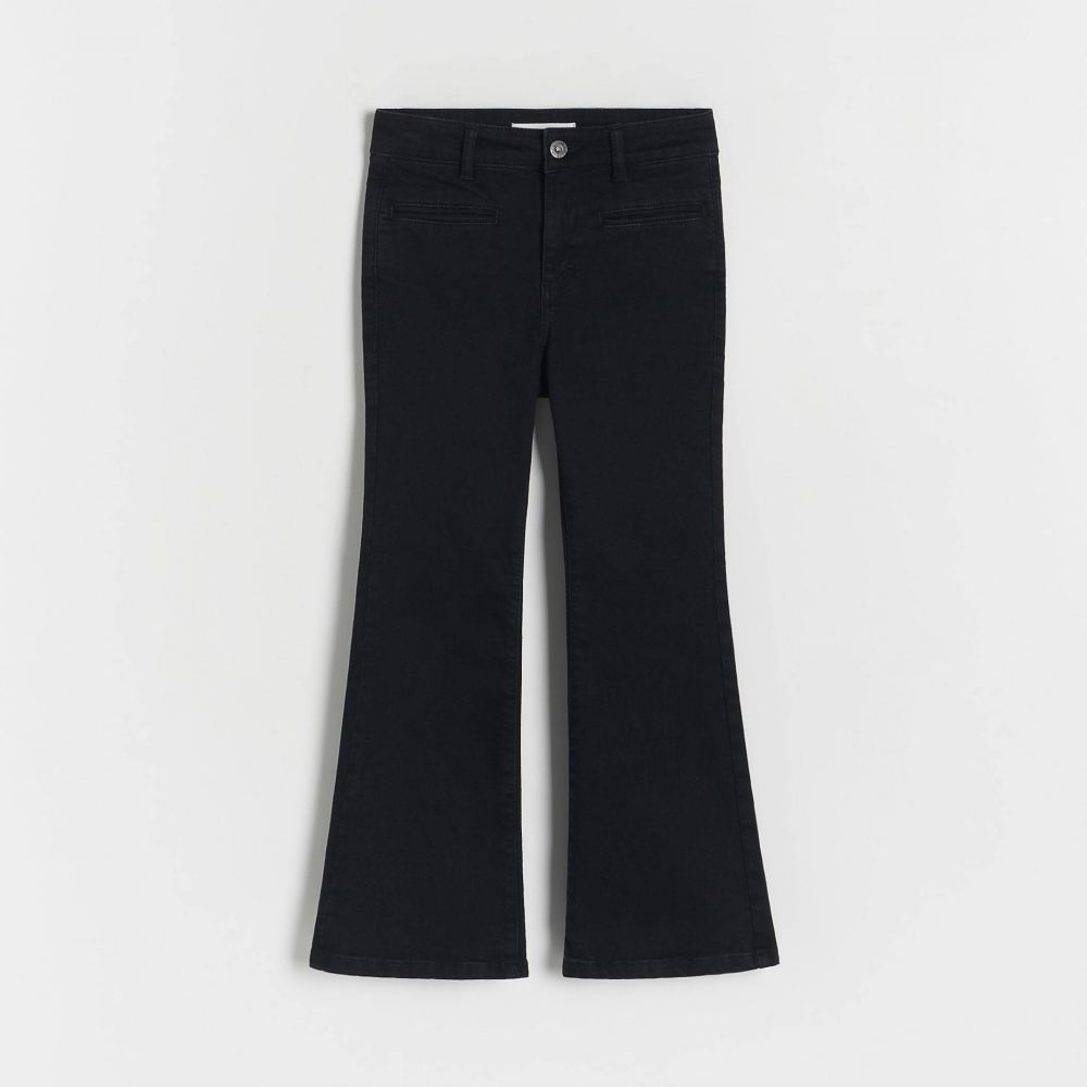 Reserved - Džínsy high waist flare - Čierna