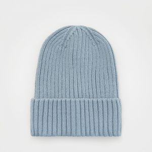 Reserved - Čiapka beanie zo štruktúrovanej látky - Modrá