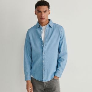 Reserved - Denimová košeľa regular fit - Modrá