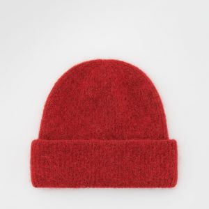 Reserved - Čiapka beanie s prímesou alpaky - Bordový