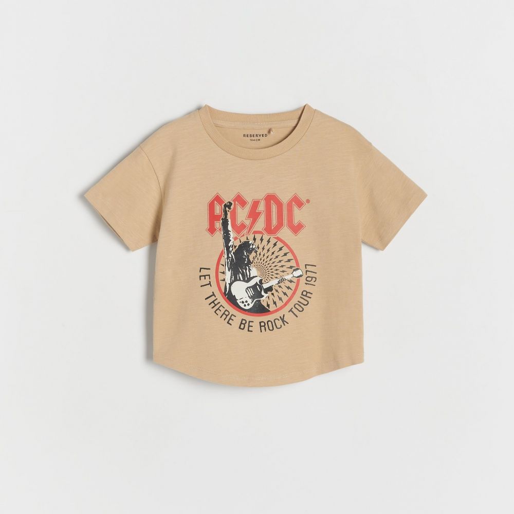 Reserved - Tričko AC/DC - Béžová
