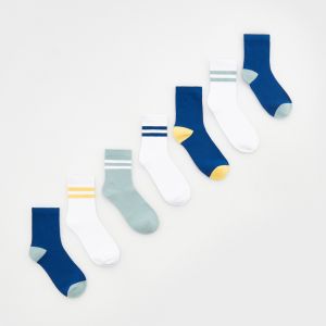 Reserved - Súprava 7 párov ponožiek - Biela
