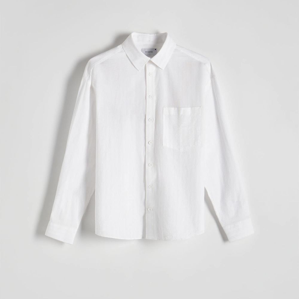 Reserved - Boxy fit shirt - Biela