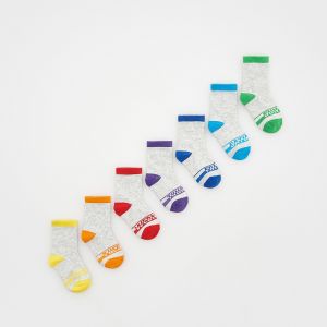 Reserved - Súprava 7 párov bavlnených ponožiek - Svetlošedá