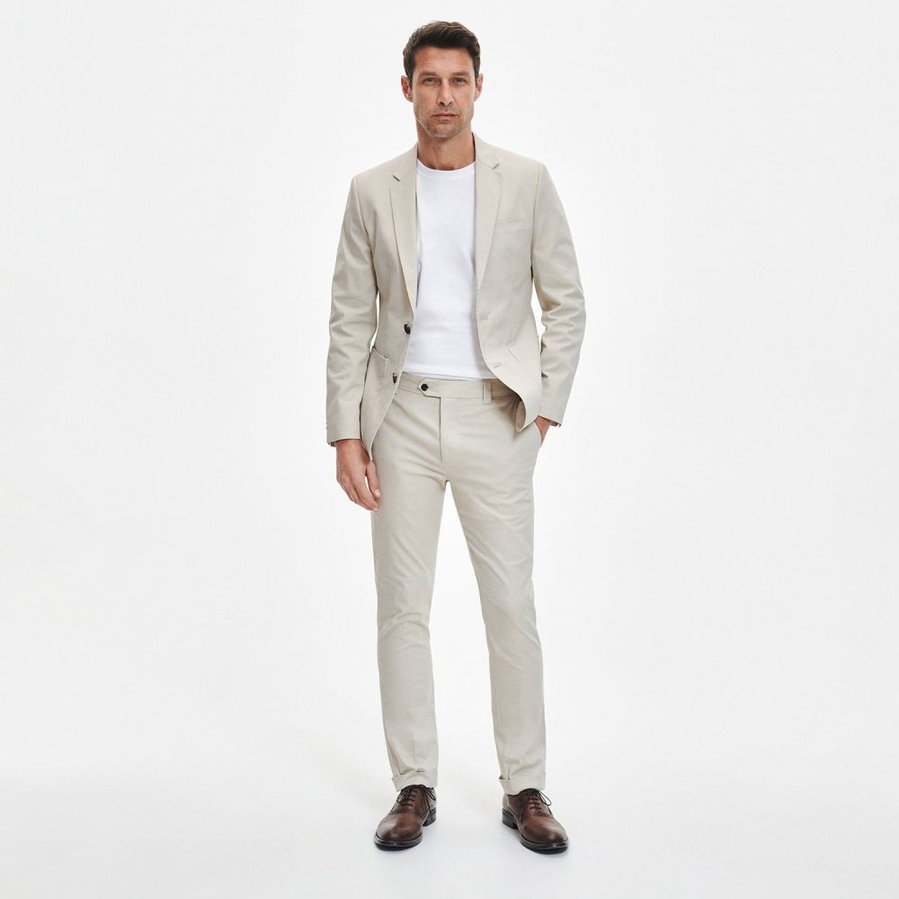 Reserved - Chino nohavice slim fit - Béžová
